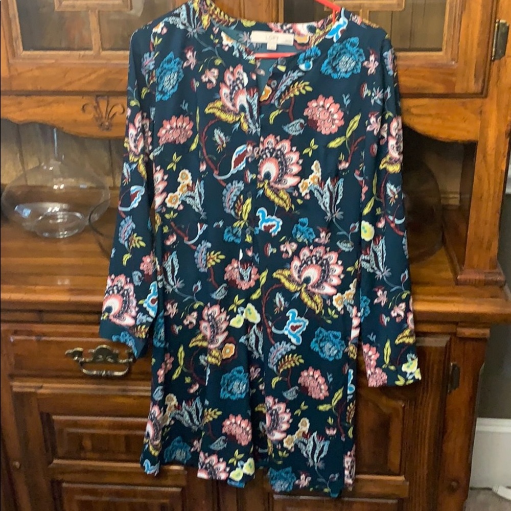 Loft Long Sleeve Dress - Size 8 Petite